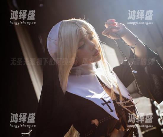 无圣光透视下的阿寨寨：巫女套图，化身黑暗的女神。